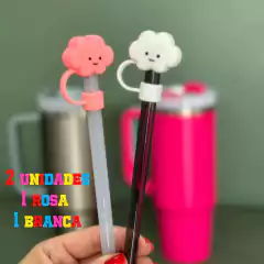 Kit Tampinha de Silicone para Canudo Nuvem Fofa - Clube de Mães