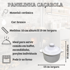 Panelinha Caçarola Mini c/ Tampa Cerâmica Buffet Kit c/ 6 UN/12