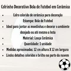 Cofrinho Decorativo Bola de Futebol em Cerâmica/6