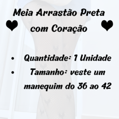 Meia Calça Arrastão Preta com Coração/5