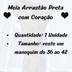 Meia Calça Arrastão Preta com Coração/5