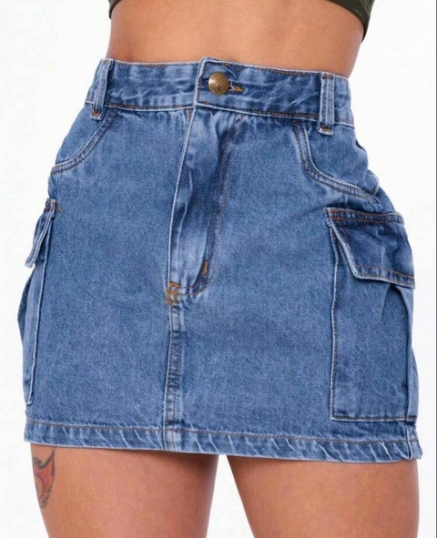Saia Cargo Jeans Mescla