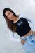 Cropped College NYC Manga Longa - comprar online