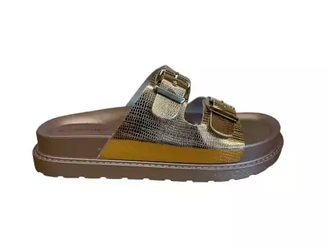 SANDALIA TIPO BIRK PLATAFORMA GOMA ROSE GOLD -2070