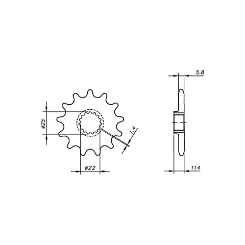 Pinhão 12 520, KTM Enduro 600 / 400, EXC 450, MX 600, LSE 400 - VAZ