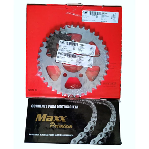 Kit Transmissão Relação 38/15 525 C. Ret. Royal Enfield Himalayan 411, Scram 411 - VAZ / MAXX