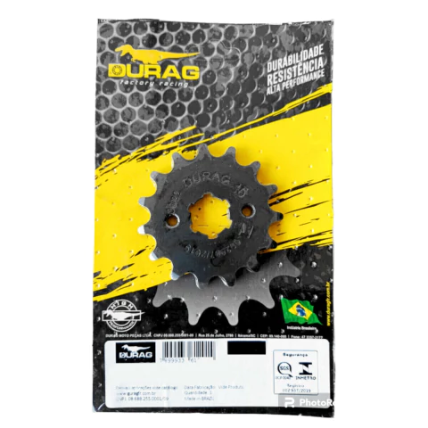 Pinhão 15 GSR 125 2013-16, GSRi 150 2013-17, YBR 125 2000-08, YBR 125 Factor 2009-15, XTZ 125, XT 225 - DURAG