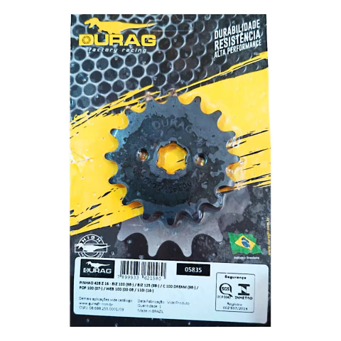 Pinhão 16 BIZ 100 / 110 / 125, Pop 100 / 110, C 100 Dream, FYM 150, FYM 125, Hunter 90, WEB 100 - DURAG