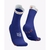 Meia de Compressão Compressport Corrida V4.0 Cano Médio Azul Royal/Branco