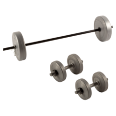 Kit 20 kg sin agarre con barra y mancuernas - comprar online