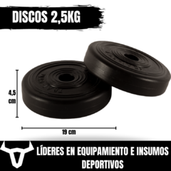 Kit 55 kg con barra maciza + mancuernas hierro - FAMFIT