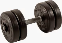 kit 15 kg sin agarre discos + barra + mancuernas en internet