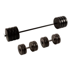 Kit 60kg sin agarre barra + mancuernas + discos