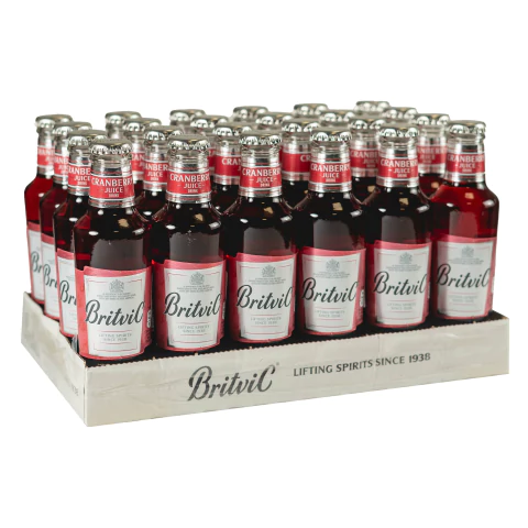 CRANBERRY JUICE DRINK BRITVIC BOT X200ML pack x 24 unidades