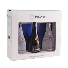 VODKA PRAVDA MINI GIFT-PACK 3 X 200ML (ESPRESSO, FRAMBUESA, CARAMEL)