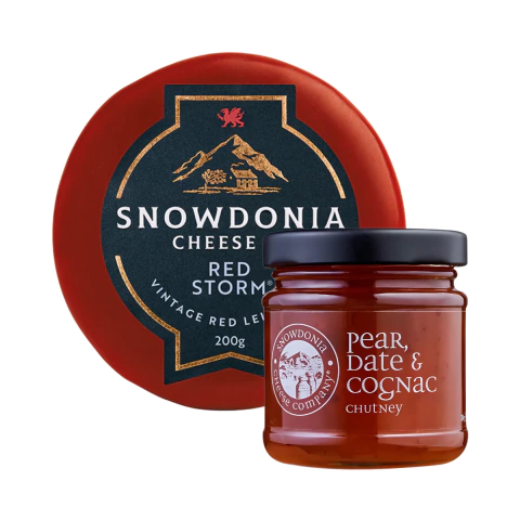 chutney pera cognac con queso red snowdonia