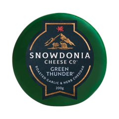QUESO CHEDDAR SNOWDONIA CON AJO Y HIERBAS GREEN THUNDER (VERDE) - comprar online