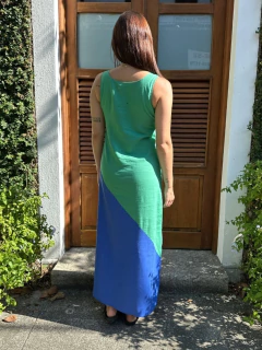 vestido noa bicolor verde e azul na internet