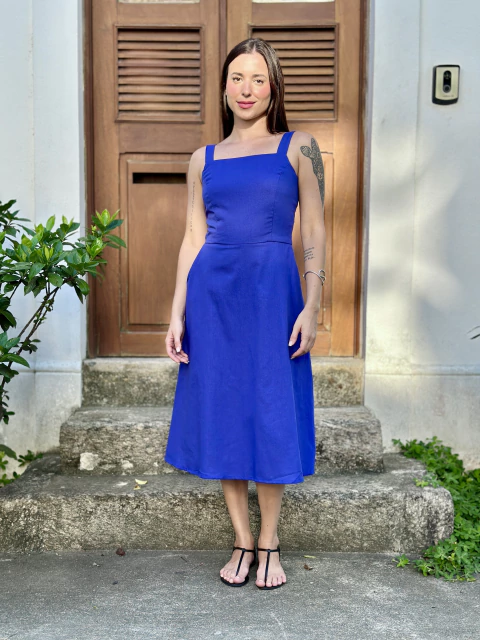 Vestido Brigite Azul Royal