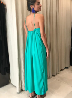 vestido dupla face verde e azul - comprar online