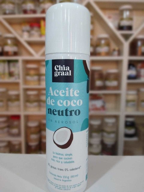 ACEITE DE COCO NEUTRO EN AEROSOL X 190ML CHIA GRAAL