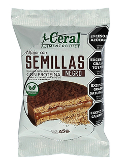 ALFAJOR NEGRO PROTEICO VEGANO CON SEMILLAS - CERAL