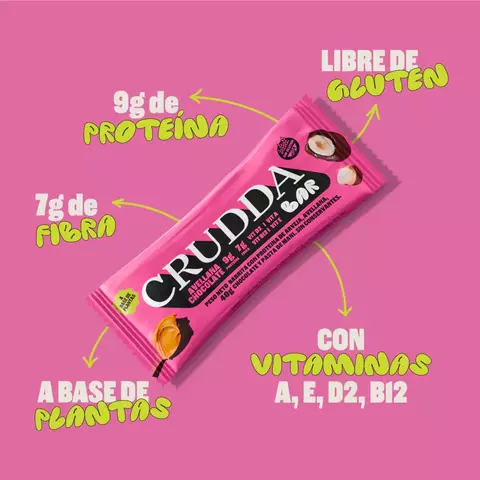 Barrita proteica avellana y chocolate x 40gr - CRUDDA - comprar online