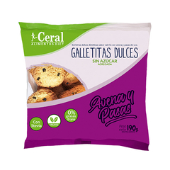 GALLETITAS SIN AZUCAR AGREGADA AVENA Y PASAS X 190GR - CERAL
