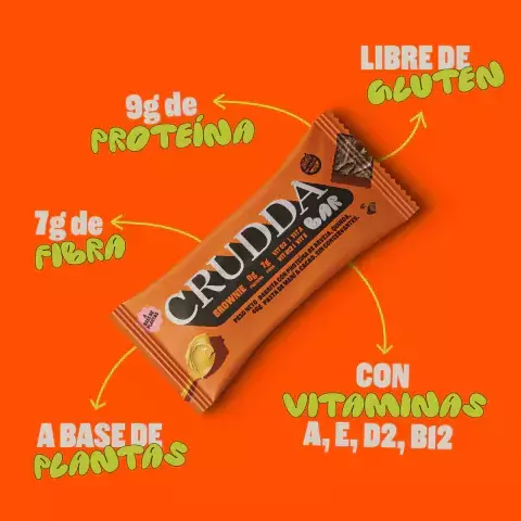 BARRITA PROTEICA BROWNIE X 40GR - CRUDDA - - comprar online