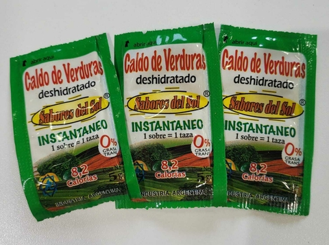 Caldo de verdura deshidratado instantáneo x unidad 5 g - Sabores del Sol - comprar online