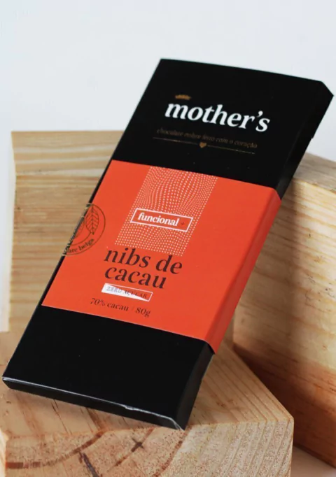 Tablete Funcional Nibs de Cacau 70% cacau- 80g