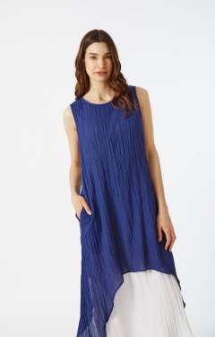 VESTIDO COMPANY AZUL CON BLANCO - comprar online