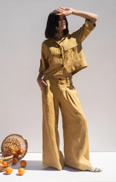 CHAQUETA POCKET MAÍZ [LINO 100%] - comprar online