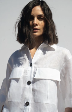 Imagen de CHAQUETA POCKET BLANCA [LINO 100%]