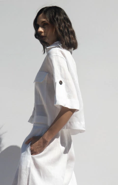 CHAQUETA POCKET BLANCA [LINO 100%]