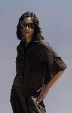 CHAQUETA POCKET CHOCOLATE [LINO 100%] - Caprichos del Rey