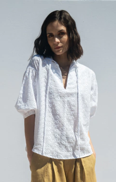 CAMISA FARMER BLANCA BRODERIE - tienda online