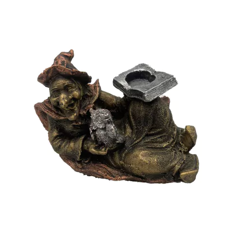 BRUXA PORTA VELAS INCENSÁRIO C/ CORUJA