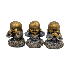 TRIO BUDA SABEDORIA CEGO SURDO E MUDO 8CM - comprar online
