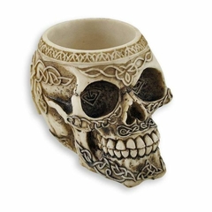 Cranio Caveira Celta Porta Lápis 8cm