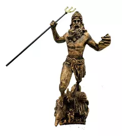 Estatua Deus Grego Poseidon Wiccaa Resina 17cm