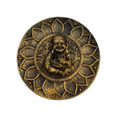 INCENSÁRIO REDONDO COM MANDALA BUDA