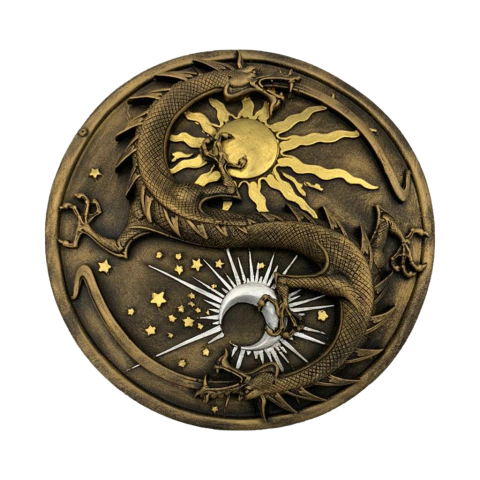 PLACA DRAGÃO SOL E LUA (DOURADO)