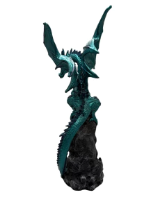 Escultura De Dragão Místico Em Resina Com Base De Roch Wicca azul - comprar online
