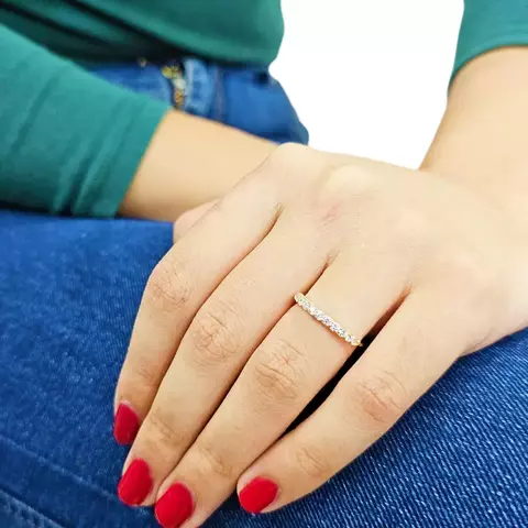 Anillo Cintillo Oro 18k Con Piedras C374 C1278 - comprar online