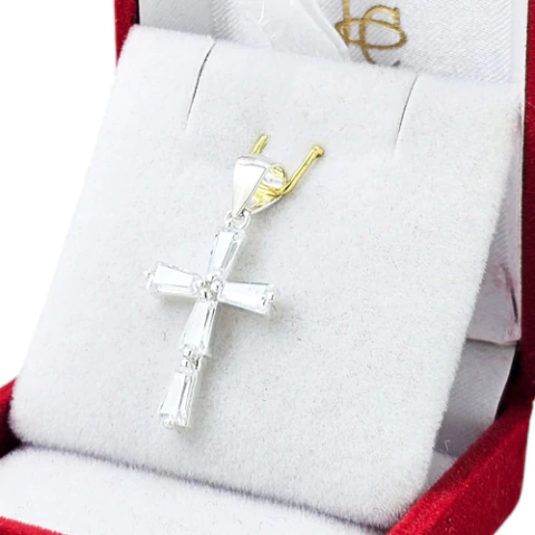 Dije Cruz Con Piedras Plata 925 C1429 - comprar online