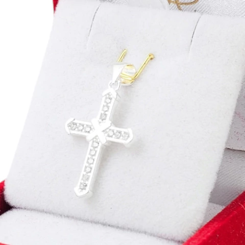 Dije Cruz Con Piedras Plata 925 C1418 - comprar online