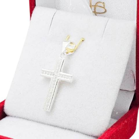 Dije Cruz Con Piedras Plata 925 Joyas Center C1434 - comprar online