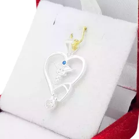 Dije Plata 925 Caduceo Estetoscopio Medicina C1409 - comprar online