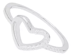 Anillo Plata 925 Corazón Calado Con Piedras C1683 - tienda online